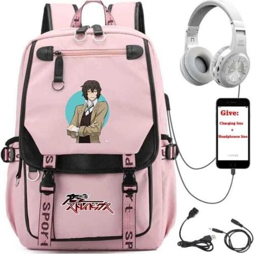 USB Charging teenagers Laptop packsack anime Bungo Stray Dogs backpack Women men Travel Backpack student School book Bag