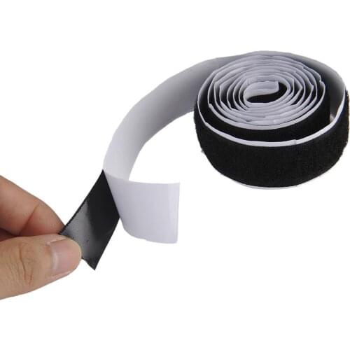 1 Meter/lot Strong White Black Self adhesive Hook and Loop Fastener Tape nylon Magic sticker adhesive with Glue for DIY Fixed