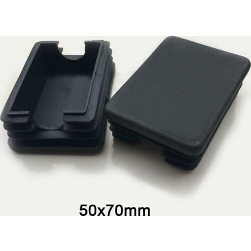 1/2/5/10pcs 50x70mm Rectangle Plastic Black Blanking End Caps Tube Pipe Inserts Plug Bung