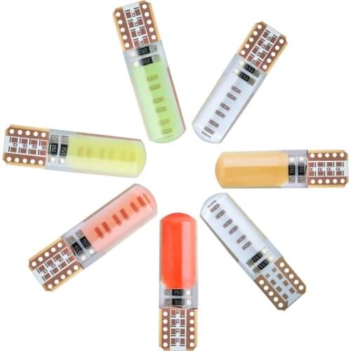 10PCS T10 COB LED Light Wedge Side Parking Reading Bulb Signal Lamp Clearance Light 12SMD Chips Silicone Gel Car Light White 12V