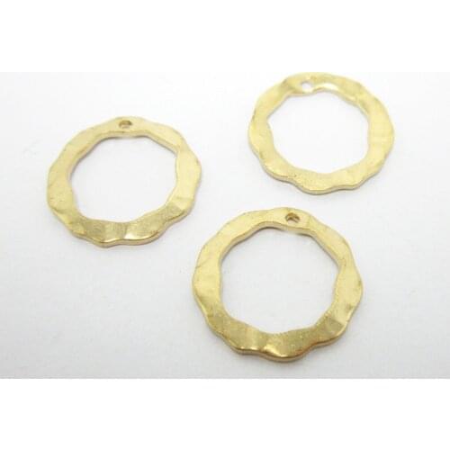 Brass earring charms Round brass pendant 15.5mm Circle brass charm Geometric findings -12pcs R1389