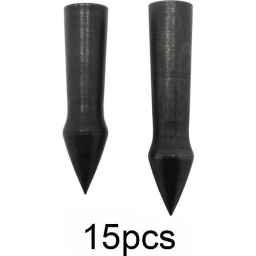 15pcs 5/16 Inch Black Archery Glue on Field Points Carbon Steel Target Practice Tips for Arrow Shaft OD 8mm