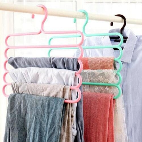 5-Tier Trousers Holder Hook Scarf Wraps Shawl Ties Storage Hanger Bathroom Shelf Clothes Hanger Clothes Drying Rack