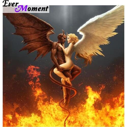 Ever Moment 5D DIY Diamond Painting Angel Devil Heaven Hell Crystal Diamond Mosaic Cross Stitch Full Diamond Embroidery ASF615