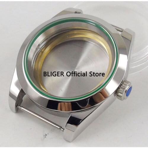 Polished 40mm 316L Stainless Steel Watch Case Sapphire Glass Suitable For ETA 2836 Miyota 8215 8205 Mingzhu 2813 Movement
