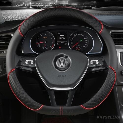 New D Shape Steering Wheel Cover for VW Golf 7 Polo 2014-2019 Scirocco Jetta 6 2017-2019 Santana 2016-2018 Auto Accesorioss