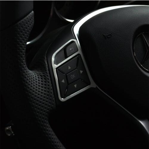 Car Styling Steering Wheel Buttons Frame Decoration Cover Trim For Mercedes Benz A B Class W176 W246 CLA C117 Interior Stickers
