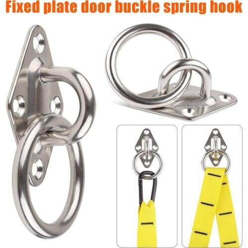 Fixed Plate Door Buckle Spring Secure Attachment Hook Round Ring Stainless Steel Sling Trainer Tool