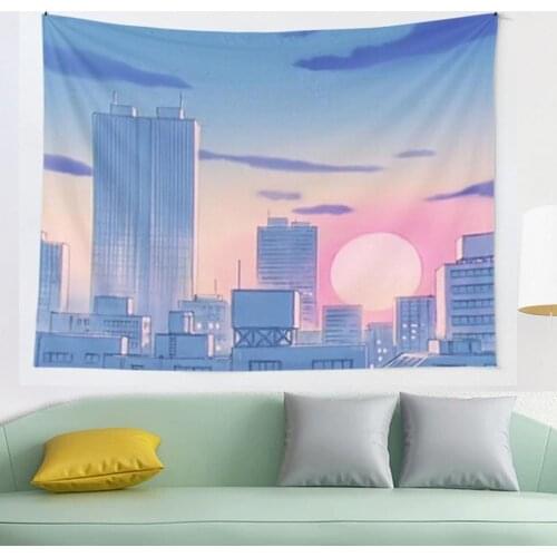 Sailor Moon City Landscape tapestry witchcraft tapestry Bohemian decoration home decoration Hippie