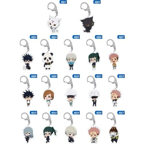 2021HOT Jujutsu Kaisen Yuji Itadori Anime HD Printed Keychain Cosplay Acrylic Pendant Keyring Cute Funny Cartoon Toy Rare Gift