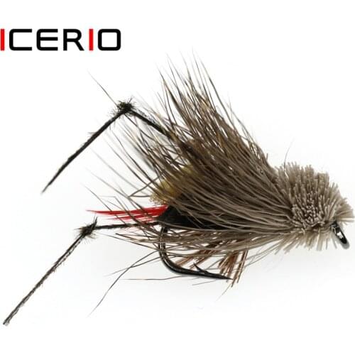 ICERIO 6PCS Grasshopper Dry Flies Terrestrial Fly Trout Fly Fishing Lures #6