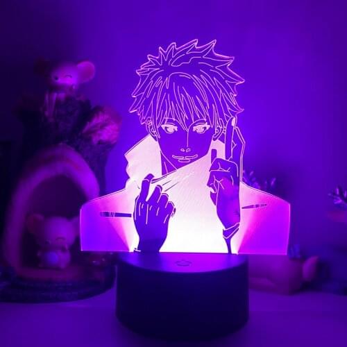 Illusion Anime 3D LED Night Light Jujutsu Kaisen Gojo Satoru Figure For Kids Bedroom Decor Table Lamp Child Birthday Gift Lamp