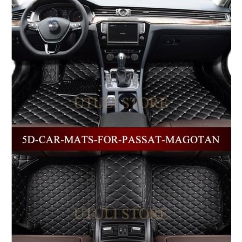 Leather car floor mats for Volkswagen Passat Magotan CC B8 B7 B6 B5 custom fit car all weather carpet floor liners foot mats