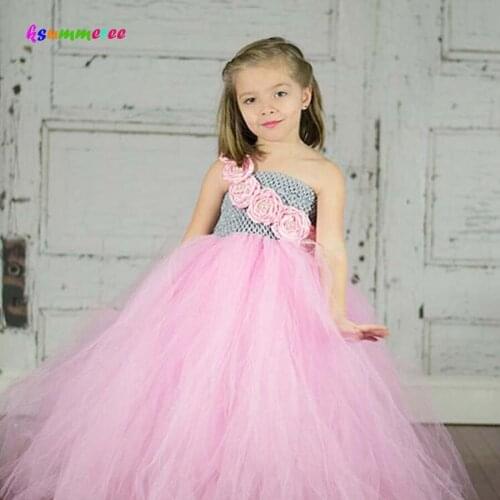 Ksummeree Princess Girl Flower Tutu Dress Kids Birthday Wedding Party Evening Gowns Tutu Dress Photography Props Costume TS104