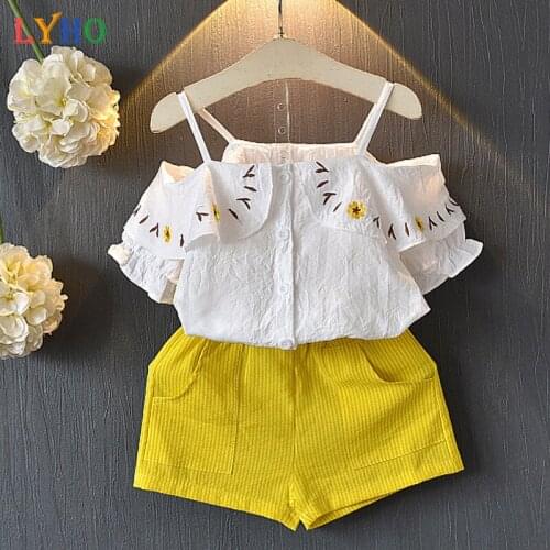 Summer Clothes for Girls Blouse and Shorts Pants Sets Toddler Girl Outfits Baby Kids Clothing Suit Sleeveless Floral T-Shirt