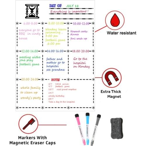 Dry Erase Whiteboard Sheet Magnetic Refrigerator Dry Erase Whiteboard Flexible Magnet Board - Fridge Board Weekly Planner