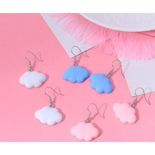 Fashion Cute 3 Color Cloud Pendant Earrings Elegant Simple Style Womens Party Accessories Sweet Girl Cartoon Jewelry Gift