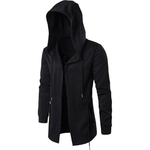 Men Cardigan Jacket Costume Cosplay Stylish Creed Hoodie Cool Coat for Assassins Solid Color Long Sleeve
