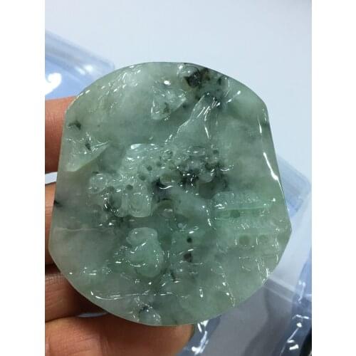 Natural 7A Myanmar jade Handcarved jade landscape green jade pendant jade necklace men pendants jewelry jade necklaces for woman