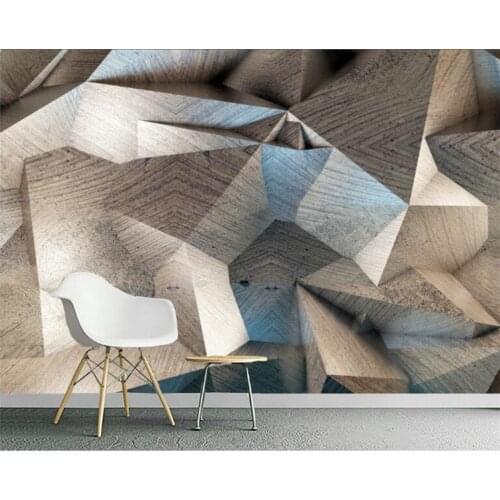 Custom Mural Wallpaper For Walls 3D Stereoscopic Abstract Geometric Lattice Wall Painting Living Room Decoration Papel De Parede