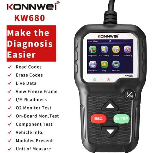 OBD2 Scanner OBD 2 Car Diagnostic Auto Diagnostic Tool KONNWEI KW680S Russian Language Car Scanner Test Tools Diagnostic Scanner