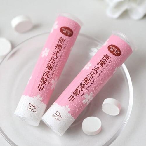 1 Box Disposable Portable Pure Cotton Compressed Travel Face Towel Wet Wipe Washcloth Napkin Special for makeup removal