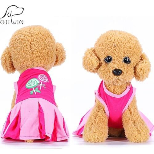 Dog Dress Shirt Pug Clothes Cotton Pet Cat Vest for Small Dogs Top Dress Yorkshire Cloth Summer Vest Dog Cat Accessories JHB004