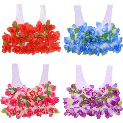 Hawaii party Tropical Hula Grass Dance Bra Flower theme beach wedding party Christmas