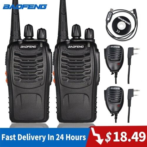 2pcs Baofeng 888S Walkie Talkie 6KM Portable Ham Radio BF-888S Two Way Radio FM Transceiver bf888S 5W UHF Handheld CB Intercom