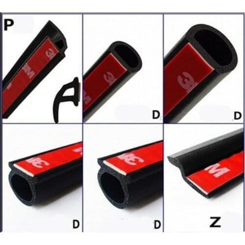 Car Door Seal Strip Rubber 6M Big D Type Z Type P Type Waterproof Trim Sound Insulation Soundproof 6 Meters Car-Styling