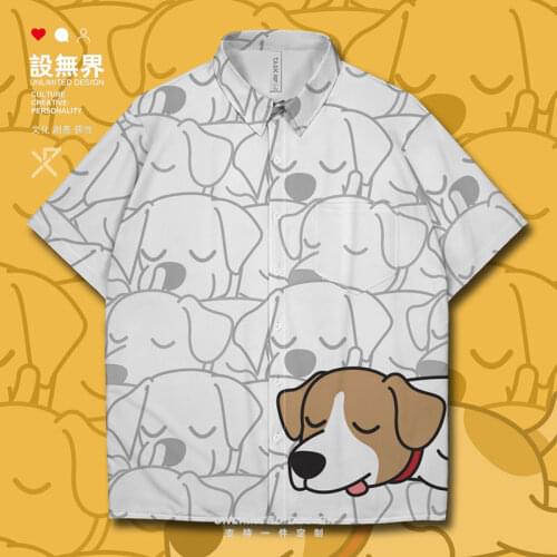 Beagle dogs Golden Retriever German Shepherd Dog Doberman Pinscher Cartoon Puppy Short-Sleeved shirt cardigan Summer Clothes