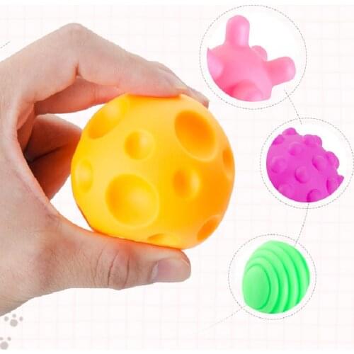 Multi Ball Set Develop babys Tactile Senses Toy Baby Touch Hand Ball Toys Baby Training Ball Massage Soft Ball
