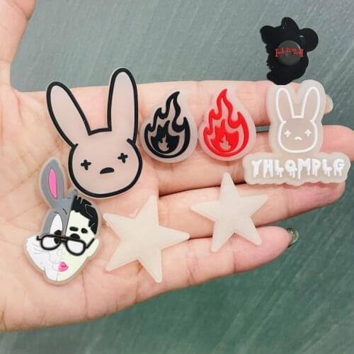 1 PCS PVC Luminous Rabbit Fire Star Cartoon Fridge Magnetic Sticker Kawaii Grow On The Night Refrigerator Magnets Stationery Toy