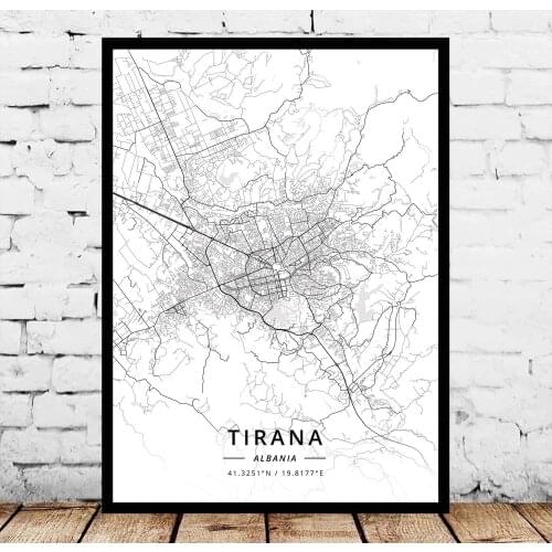 Tirana Albania Map Poster