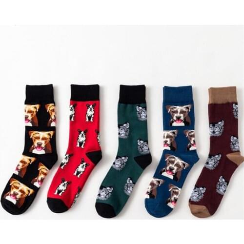 Funky Street Style Tide Tabi Crew Socks Dog Pet Pug Shiba Inu Beagle Buldog Socks Women Men Unisex Harajuku Cotton Happy Socks