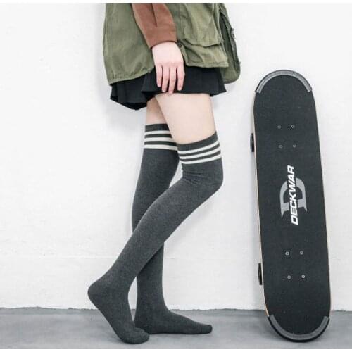 Women Stockings Over Knee Socks Long Cotton Stockings Medias Sexy Stripe Stockings Spring Autumn Cosplay Student