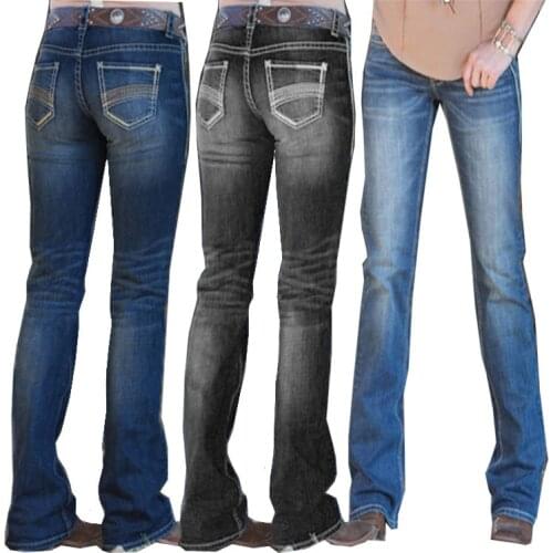 Ladies Jeans Embroidered Washed Slim Fit Ladies Jeans Trousers Ladies Pants