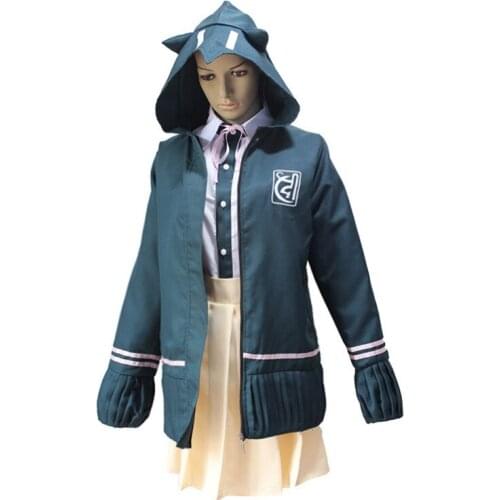 Super DanganRonpa 2 Dangan Ronpa Cosplay V3 Chiaki Nanami Uniforms Jacket Shirt Tie Skirt For Women Cosplay Costume Wigs