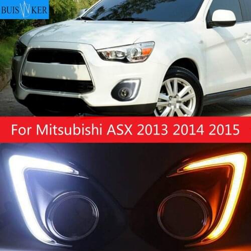 1 Set For Mitsubishi ASX 2013 2014 2015 LED DRL COB Daytime Running Lights Daylight Waterproof Fog Head Lamp with Signal