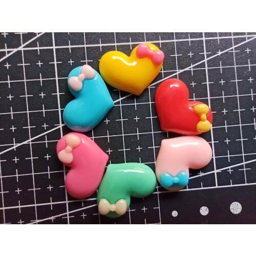 1pcs/lot resin flat back colorful love shape 21mm fairy garden gnome moss terrarium decor crafts bonsai home DIY