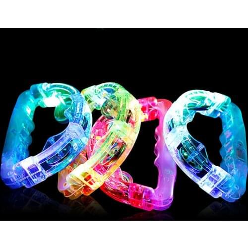 10pcs/lot Colorful LED Flashing Baby Rattle Hand led Light Up LED Tambourine Luminous Toys Bar KTV Party Supplies Cheering Prop
