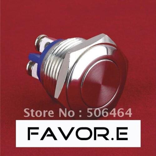 16mm IP65 car horn Momentary Push Button Switch Flat round screw terminal