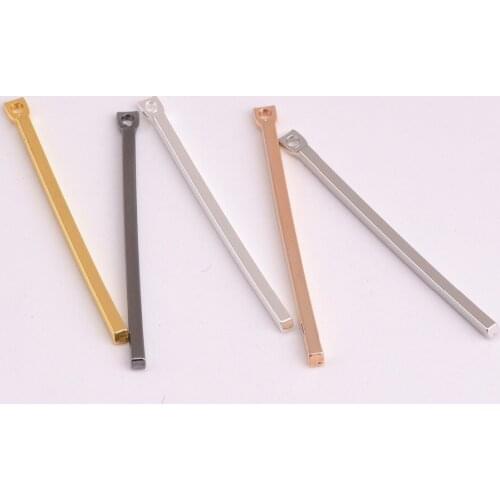 20pcs/lot zhu ru 30mm straight copper bar cuboid stick Charms Jewelry Making Findings components parts Crafts Accessories Gifts