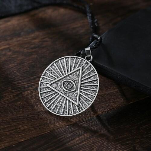 2021 New Simple Masonic Pendant Pyramid Masonic Eye Necklace Freemasonry Pendant Knights Templar Symbol Silver Masonic Jewelry