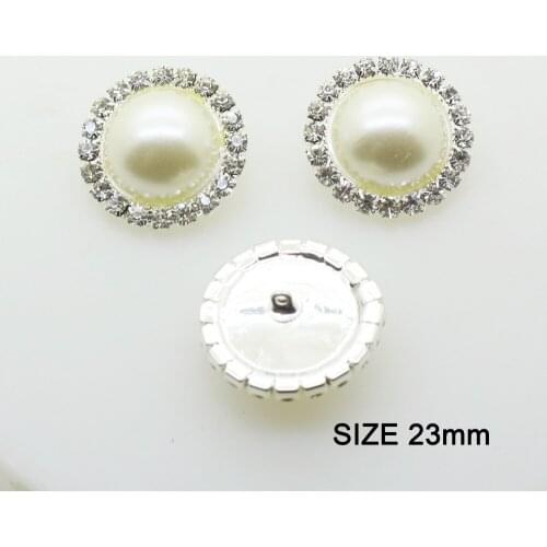 23MM Round Shank Buttons 10Pcs/Lot 2-Holes Ivory Pearl Button For Clothing Sewing Accessories Wedding Decor
