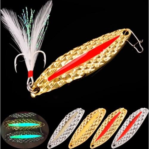 4Pcs Luminous Metal Spinner Spoon Trout Fishing Lure 5g 7g 10g 15g 20g Hard Bait Paillette Artificial Bait Small Sequins Spinner
