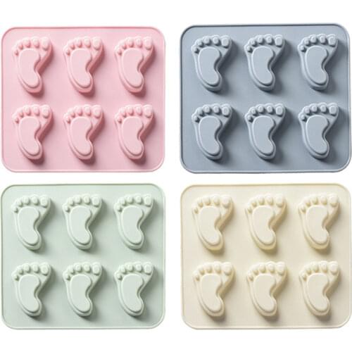 6 cavity child Feet silicone cake mold bread 3D silicone molds chocolate Fondant Birthday Cake decorating tools