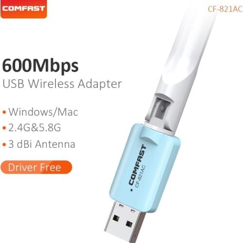 600mbps Free Driver Wi fi Adapter RTL8811CU 2.4GHz Wireless Usb Dongle High Speed Wifi Receiver Antenna 11AC adaptador wifi