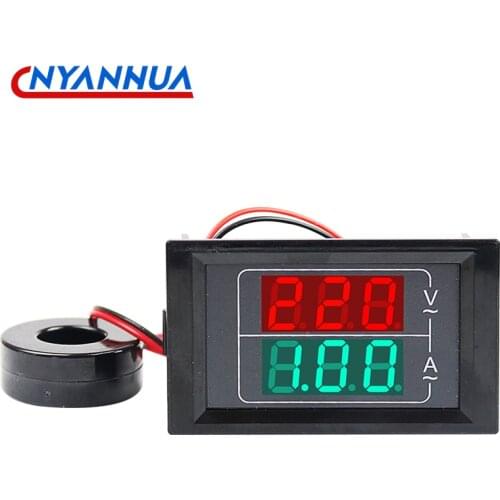 AC50-500V 220V Dual Display Voltage Current Meter Detector Meter Amperimetro LED Voltmeter Ammeter Electrical Instrument