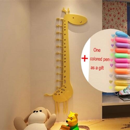 2020 Giraffe Height Sticker Acrylic 3D Wall Stickers Growth Meter for Kids Rooms Porch Nursery Decor Childrens Rangefinder